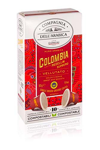 COMPAGNIA DELL'ARABICA CAFE COLOMBIA MEDELLÍN SUPREMO 10 CÁPSULAS COMPOSTABLES