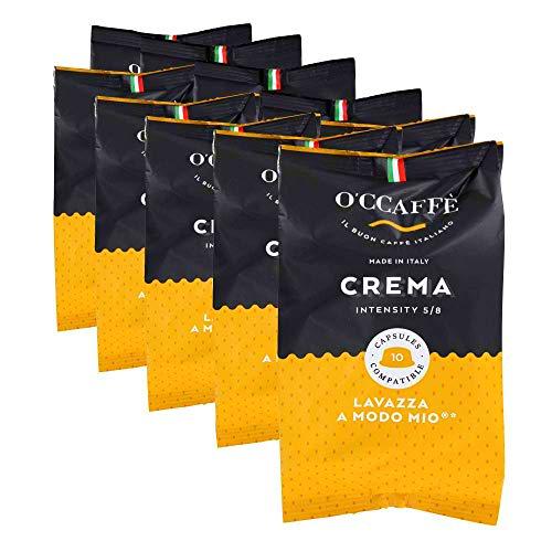 O'ccaffè – Crema | Lavazza a Modo Mio cápsulas compatibles | 100 cápsulas | café de tostado extra lento de tambor de la empresa familiar italiana