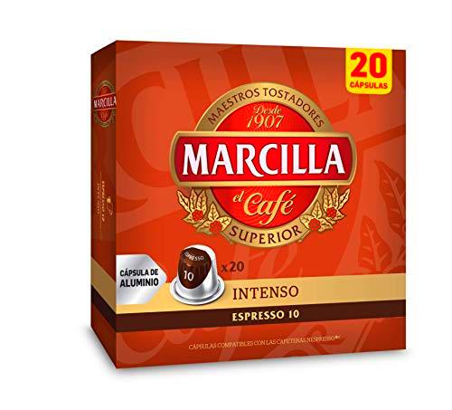 JDE Coffee Marcilla Café Intenso - 200 cápsulas compatibles con máquinas Nespresso (10 paquetes de 20 unidades)