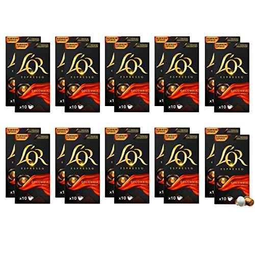 L'Or Espresso Café Colombia Intensidad 8 - 200 cápsulas de aluminio compatibles con máquinas Nespresso (20 Paquetes de 10 cápsulas)