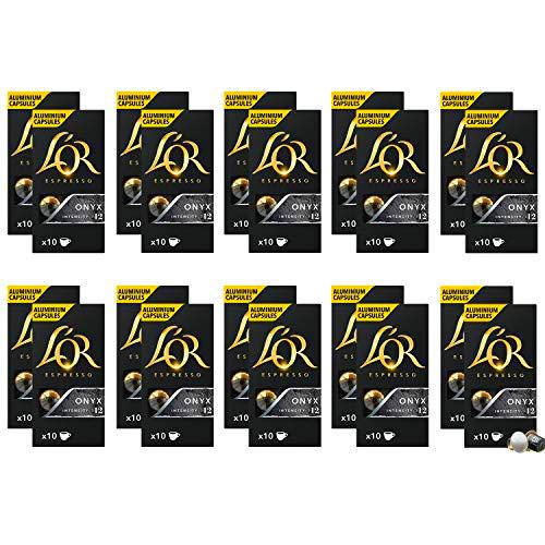 L'Or Café Espresso Onyx - Intensidad 12 - 200 Cápsulas de aluminio compatibles con cafeteras Nespresso