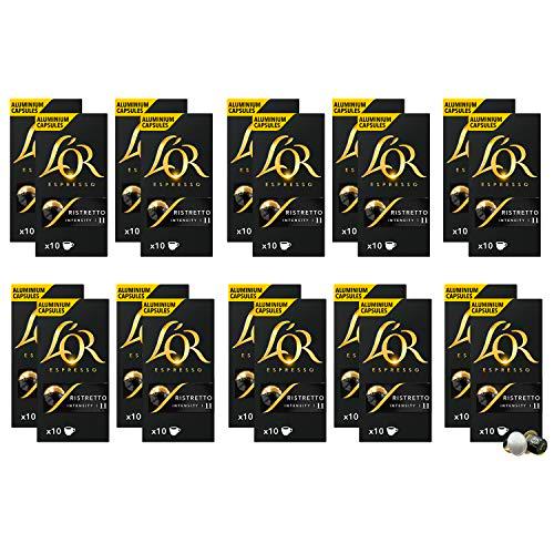 L'Or Espresso Café Ristretto Intensidad 11 - 200 cápsulas de aluminio compatibles con máquinas Nespresso (20 Paquetes de 10 cápsulas)