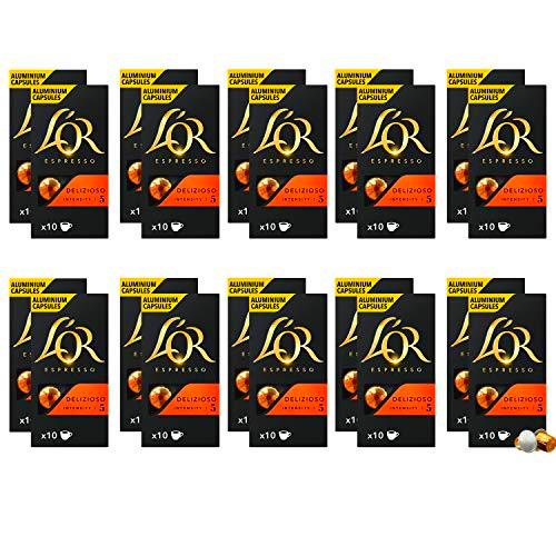 L'Or Espresso Café Delizioso Intensidad 5 - 200 cápsulas de aluminio compatibles con máquinas Nespresso (20 Paquetes de 10 cápsulas)