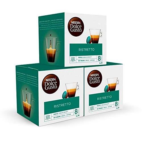 Nescafé DOLCE GUSTO Café RISTRETTO, Pack de 3 x 16 Cápsulas