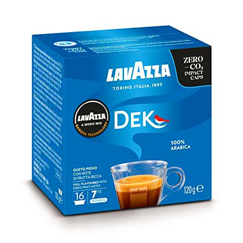 Lavazza A Modo Mio Dek Cremoso, 1 Paquete de 16 Cápsulas de Café