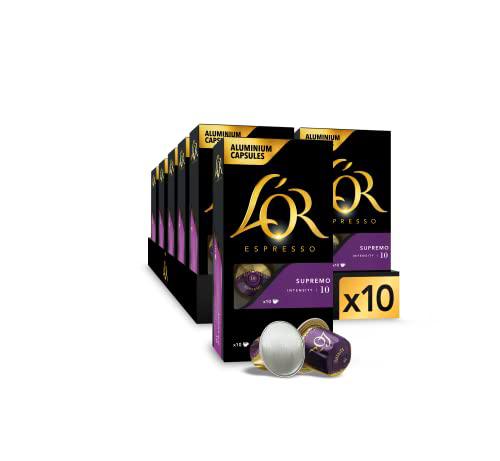 L'OR Espresso Cápsulas de Café Supremo | Intensidad 10 | 100 Cápsulas Compatibles Nespresso (R)*