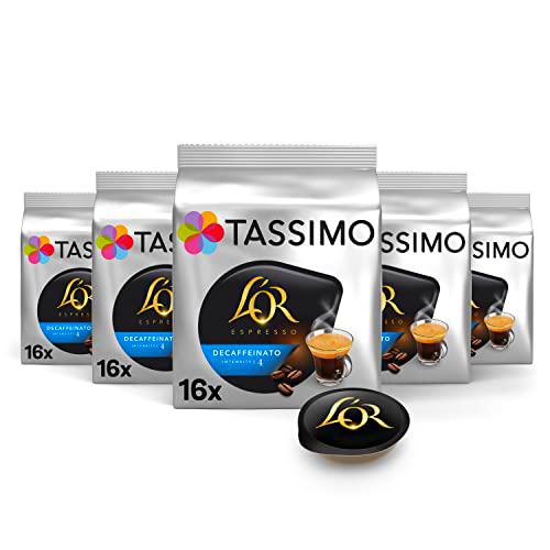 Tassimo Cápsulas de Café L’OR Decaffeinato | 80 Cápsulas Compatibles con Cafetera Tassimo