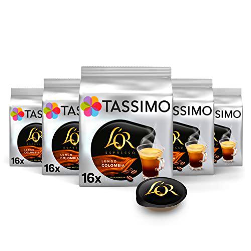 Tassimo Cápsulas de Café L'OR Lungo Colombia | 80 Cápsulas Compatibles con Cafetera Tassimo