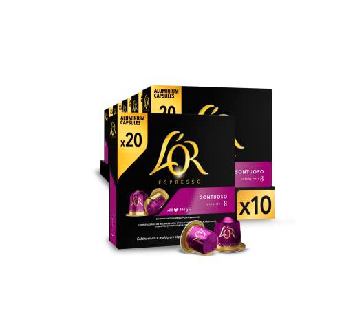 L'OR Espresso Cápsulas de Café Sontuoso | Intensidad 8 | 200 Cápsulas Compatibles Nespresso (R)*