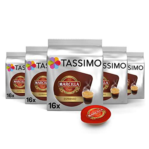 Tassimo Cápsulas de Café Marcilla Espresso | 80 Cápsulas Compatibles con Cafetera Tassimo