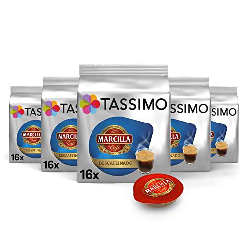 Tassimo Cápsulas Marcilla Café Descafeinado | 80 Cápsulas Compatibles con Cafetera Tassimo