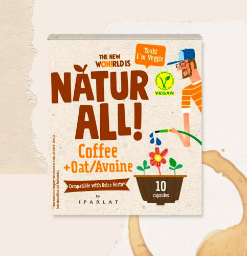 NATUR-ALL Cápsulas de café con bebida de avena, Cápsulas aptas para veganos