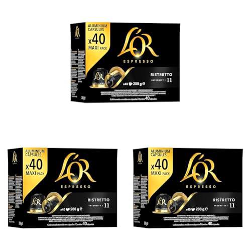 L'Or Espresso Café Cápsulas Ristretto - 40 Cápsulas Compatibles Nespresso (Paquete de 3)